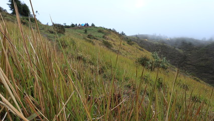view of mount prau dieng, central jawa, indonesia