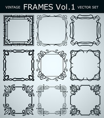 Vintage decorative frames set . Template for design. Vector illustration eps10