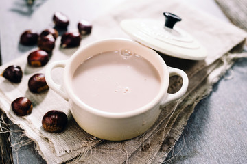 Autumn creamy chestnut soup
