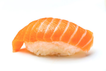 salmon sushi isolated on white back ground