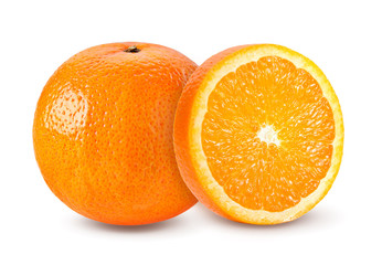 Ripe orange isolated on white background