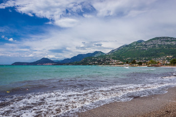 Adriatic Sea beach in Bar city in Montenegro