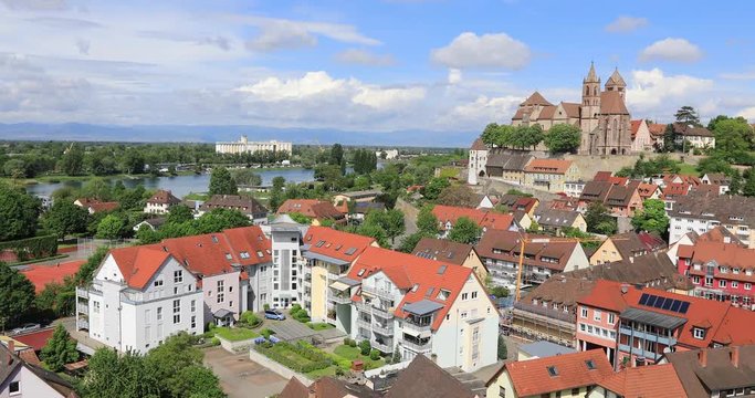 Panoramic view of Breisach with Cathedral of Saint Stephan, Germany