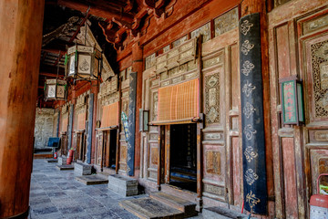 Prayer room entrance in Chinese mosque of Xi'an - obrazy, fototapety, plakaty