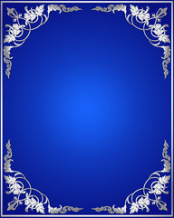 Silver vintage with flowers elements. 