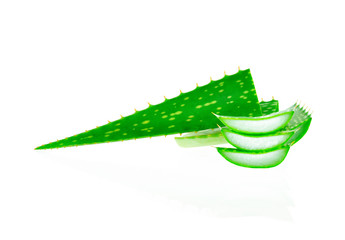 Aloe vera fresh leaf isolated on white background