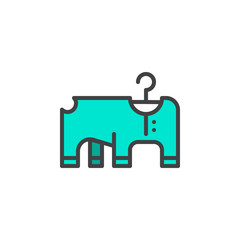 Pet dress filled outline icon, line vector sign, linear colorful pictogram isolated on white. Symbol, logo illustration. Pixel perfect vector graphics