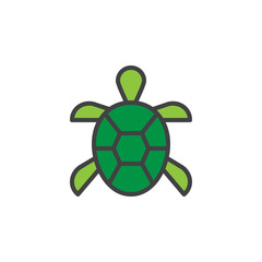 Turtle filled outline icon, line vector sign, linear colorful pictogram isolated on white. Symbol, logo illustration. Pixel perfect vector graphics