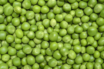 Closeup of fresh green peas