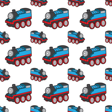 cute train seamless pattern vector cartoon