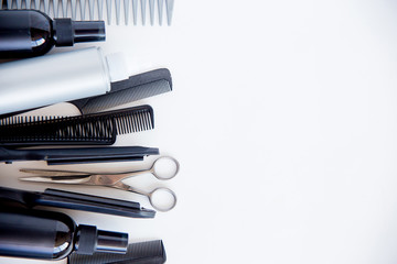 Set of different hairbrushes