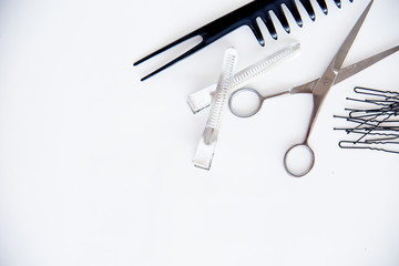 Set of different hairbrushes