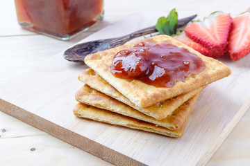 Crackers with jam Strawberry