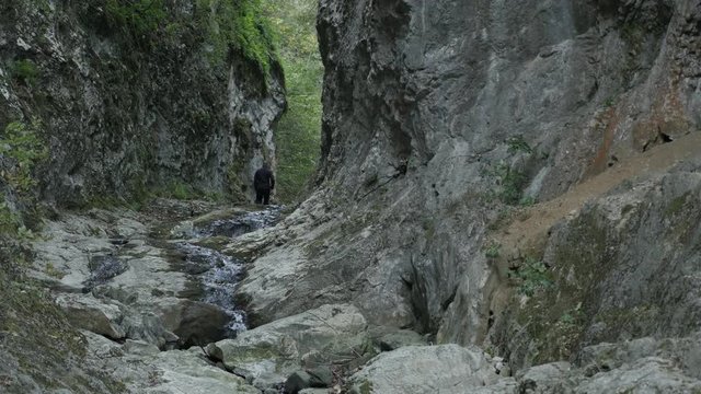 Natural stone bridge hiking footage - Beauty of nature in Eastern Serbia