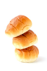 Butter roll on white background