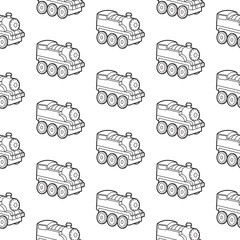 cute train seamless pattern vector cartoon