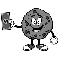 Chocolate Chip Cookie with Dollar Illustration