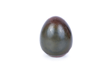 preserved eggs on white background