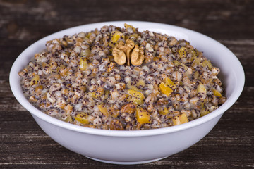 Bowl with kutia - traditional Christmas sweet meal in Ukraine, Belarus and Russia