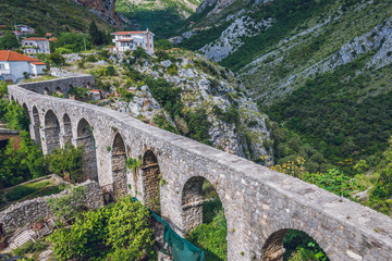 Remains of aqueduct in Stari Bar village near Bar city in Montenegro