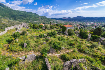 Fototapeta na wymiar Ruins of Stari Bar fortress near Bar city in Montenegro