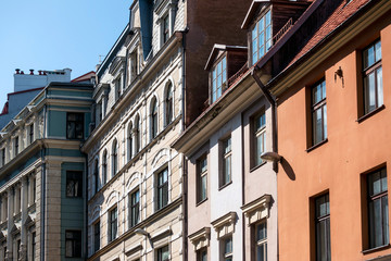 Fototapeta premium antique building view in Old Town Riga, Latvia
