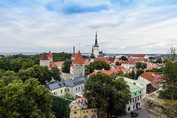 Obraz premium street view of downtown in Tallinn city, Estonia