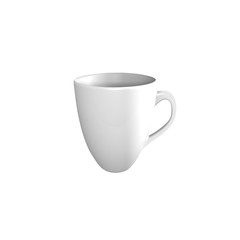 Realistic white cup isolated on white background. 3d render