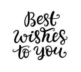 Christmas ink hand lettering. Best wishes to you phrase