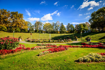 Herbst in Kurpark Oberlaa in Wien