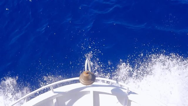 Ship hitting the waves