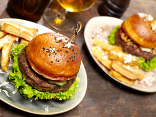 Burgers with fries