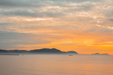 Playa de Sopelana al atardecer, Vizcaya, País vasco, España