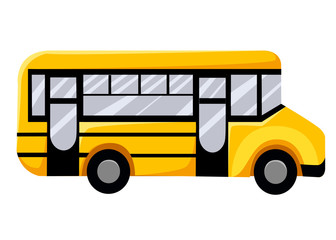 Illustration of school kids riding yellow schoolbus transportation education Vector illustration Web site page and mobile app design