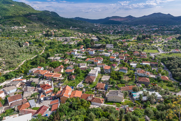 Fototapeta na wymiar Podgrad village seen from Stari Bar town near Bar city in Montenegro