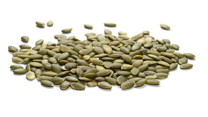 Pumpkin seeds isolated on white background