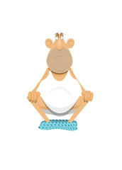 cartoon of man with sad expression sitting on the toilet