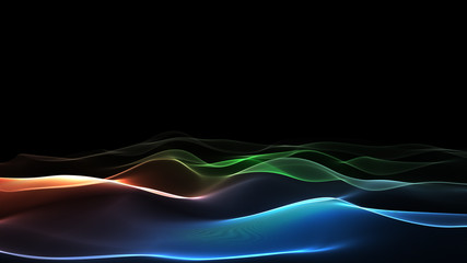 Abstract Colorful Particles Mountains