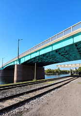 Obraz premium Road bridge and railway