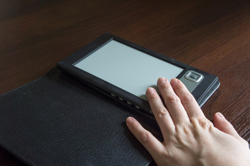 E-book on the table.
