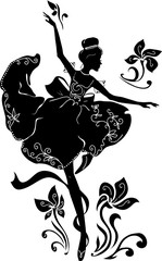 Naklejki  Graficzna sylwetka kobiety baleriny. Seria Isabelle