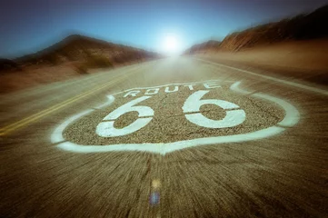 Fototapete Route 66 Bewegungsunschärfe Route 66 Vintage-Farbeffekt