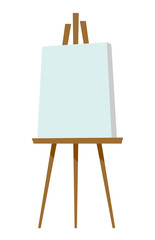 Easel with blank canvas vector cartoon illustration isolated on white background