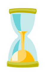 Transparent sandglass vector cartoon illustration isolated on white background