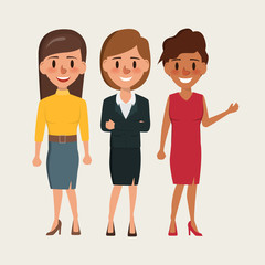 woman character in different pose. business people cartoon design.