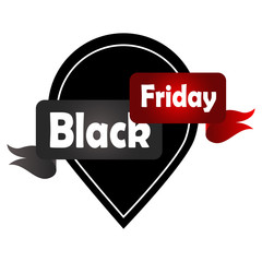 Isolated black friday label on a white background, Vector illustration