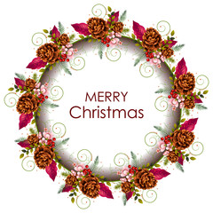 Decoration for Happy New Year and Merry Christmas greeting