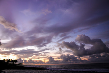 Deep Purple Sunrise over the Ocean