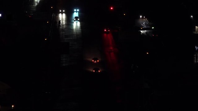 Urban traffic at night.Paint night lights.