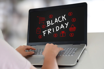 Black friday concept on a laptop